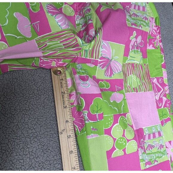 Vintage Lilly Pulitzer Golf Pants Size 0 Pink Green Retro White Label Patchwork - Picture 12 of 14